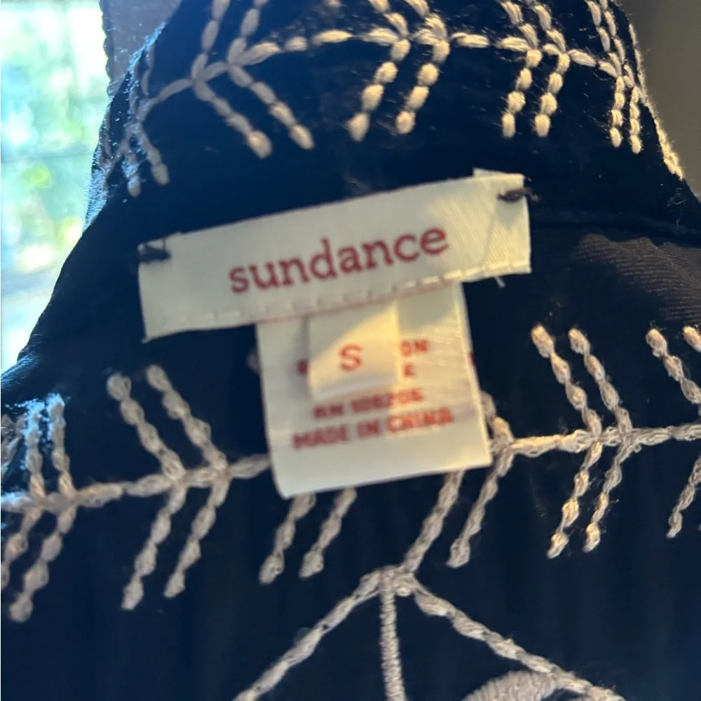 Sundance Left Bank Embroidered Velvet Cardigan Long Sleeve Black Size Small NWOT - Picture 10 of 14